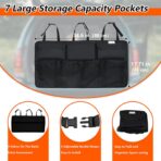Car Trunk Organizer, Large Capacity Organizers and Storage, Equipped with 7 Durable Pockets, Hanging Trunk Organizer with Hook Side Strips, Sapce-saving Car Accessories Interior - Image 4