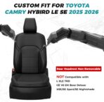 Custom Fit Seat Covers for Toyota Camry 2025-2026 LE/SE - Premium Faux Leather Full Set with 4-Layer Waterproof Protection - Image 2