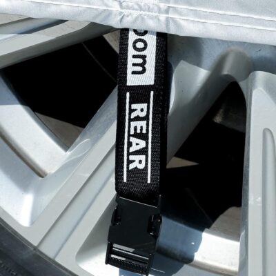 Tecoom Light Shell Breathable Material Classic Zipper Design Waterproof UV-Proof Windproof Car Cover for All Weather Outdoor Fit 170-190 inches SUV Fit for Tesla Model Y Toyota RAV4 Nissan Rogue etc - Image 3