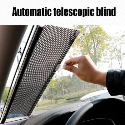 Car Sunshade, Retractable Car Sunshade Car Sun Automatic Block Visor Shade for Car Blackout Curtain (50 * 125cm(Black)) - Image 5