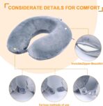 Travel Pillow,100% Pure Memory Foam U Shaped Neck Pillow,Super Lightweight Portable Headrest Great for Airplane, Car,Home,Office,Sleeping Rest (Grey) - Image 5
