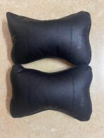 2PCS Leather Car Seat Pillow Breathable Car Head Neck Rest Cushion Headrest Auto Car Safety Pillow Neck Pillow (Black) - Image 8