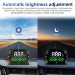 ARTILAURA Digital Speedometer Car HUD Head Up Display MPH KM/H, Overspeed Alarm, Compass, Altimeter and Fatigue Driving Reminder Automatic Photosensitive Plug-and-Play for All Vehicle - Image 4