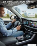 3 in 1 Wireless Carplay Adapter, Car Screen Mirroring Converter, 2026 Upgrade Mirror iOS Phone for iPhone/Airplay/Apple/Android, Bluetooth Auto Link, Wired to Wireless, Plug & Play (for iPhone) - Image 2
