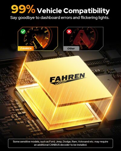 FAHREN H13/9008 Light Bulbs, 6500K Cool White, 50000LM High Brightness, 32 CSP Chips, 1:1 Halogen Size, IP68 Waterproof Fog Light, Long Lifespan, Plug and Play,Pack of 2 - Image 7