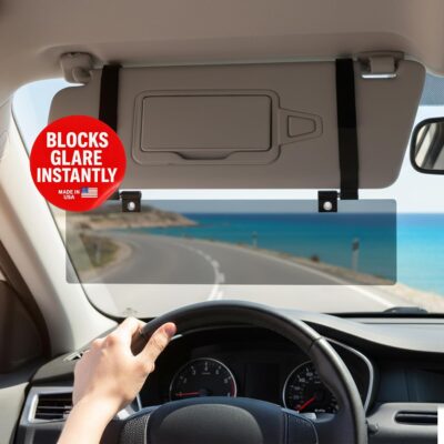 Glare Guard Professional-Grade Polarized Sun Visor Extender – Anti-Glare Sun Glare Blocker for Car Windshields, Adjustable Clip-On UV400 Tinted Visor Extension for Cars, Trucks & SUVs - Image 5