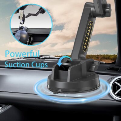 Topsolar Phone Mount for Truck Phone Holder for Truck - Heavy Duty Super Suction Cup, Mobile Device Holder Dashboard Window 16.9 inch Long Arm & Stable, iPhone & Samsung Compatible, Semi Trucker - Image 6