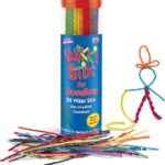 Wikki Stix for Doodlers - Kid's Travel Essential: Portable Creativity On-The-Go! Pack of 24 Wikki Stix in Neon and Primary Colors. Made in USA ! 3 & Up.