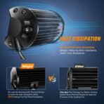 Nilight 18030C-A Amber 2PCS 5Inch 72W Double Row Flood Bar 10800Lumens Driving Fog Led Off Road Lights for Trucks Jeep ATV UTV SUV Boat Marine,2 Years Warranty, Yellow,White - Image 3