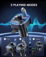 LENCENT Bluetooth 5.4 FM Transmitter Car Adapter 48W [PD 30W & 18W] [7 Color Light] [Fast Charging] Wireless Radio Music Adapter Hands-Free Calling, Support USB Drive & TF Card - Image 4