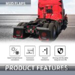 Mud Flaps for Semi Truck, 24''X30'' Heavy-Duty Mud Guards Splash Flaps，Black Semi Mud Flaps for Trailer Freightliner Kenworth Peterbilt - Image 6