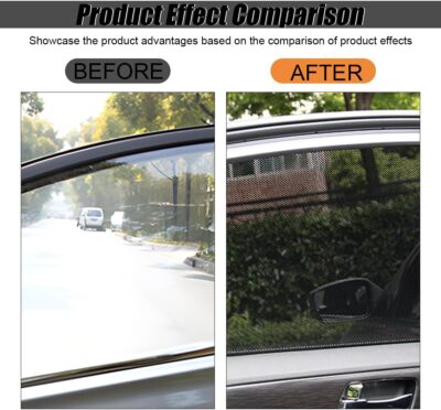 4PCS Car Side Window Sunshade, Block UV Rays Car Window Shade for Baby, Reusable & Washable Static Cling Film Stickers, Windshield Sun Shade Privacy Protector Accessories - Image 5