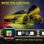OPP ULITE Car Underglow Light Strip Dream Chasing Color, Upgraded Silicone Material, 212 Modes, 360pcs Led, APP Control Underbody Lights, 90x120x90, 6PC Pack - Image 2