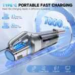 JONYJ Handheld Vacuum Cordless, 16000PA Strong Suction Hand Held Car Vacuum Cleaner, Portable Hand Vacuum Rechargeable with Multi-Nozzles & LED Light for Home, Car, Office, Pets - Image 4