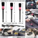 AUTODECO 20Pcs Car Cleaning Wash Kit Interior Detailing Cleaner Kit with High Power Handheld Vacuum, Brush Set, Windshield Tool, Duster, Towels, Complete Car Care Tools, Pink - Image 5
