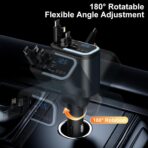 5-in-1 120W 30-Minutes Fast Flash Charging Retractable Car Charger, Wireless Bluetooth FM Transmitter, Type-C+USB-A Car Charger Adapter, Compatible with iPhone 17/16/15/14/13 Pro Max & Android Devices - Image 5