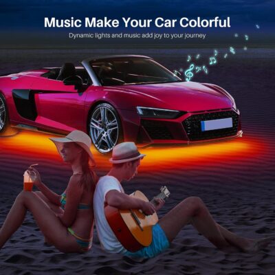 Underglow Kit for Car, Car Led Underglow Lights for Trucks with App and Remote Control, 16 Million RGB Colors, 29 Preset Modes, Music & DIY Mode, Under Car Led Lights Exterior for SUVs, Trucks, DV 12V - Image 4