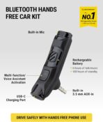Scosche BTAXS2 Hands-Free Audio Kit, Bluetooth Receiver for Car Stereo with Noise Cancelling and Relocation Mount, 3.5mm Bluetooth Adapter for Car Radio AUX input Compatible with Siri/Google Assistant - Image 2