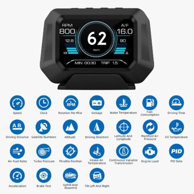 AZIJYV Obd2 Gauge Display P21, Heads Up Display for Cars, Displaying Multiple Functions, Speedometer, Slope Meter, Digital Speedometer for car Suitable for After 2009 - Image 6