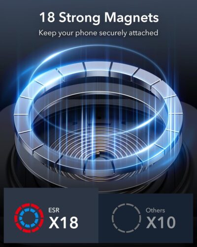 ESR for MagSafe Car Mount Charger, for Magsafe Car Charger, Dashboard Suction Cup Magnetic Car Mount, 360° Rotation, Magnetic Car Phone Holder for iPhone 17e/17/16/15/14/13/12, S26/S25, Fast Charging - Image 4