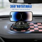 Multifunctional Car Anti-Slip Mat with 360° Rotating Phone Holder,Anti Slip Mat for Car Dashboard with Temporary Parking Number,Anti Slip Phone Mat for Car for Phones, Sunglasses, Keys (Gray Black) - Image 6