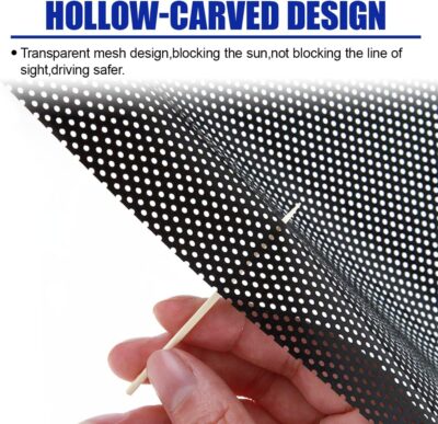 4PCS Car Side Window Sunshade - Reusable Washable Static Cling Film Car Window Shade Sticker Block UV Rays & Heat Glare - Vehicle Window Film Shade Privacy Protector for Most Cars (Black) - Image 3