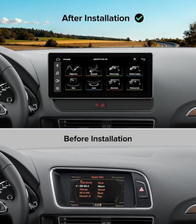10.25" Linux Carplay Stereo for Audi Q5 SQ5 2009-2017 with MMI 3G System (Multimedia Radio ONLY) -Wireless CarPlay Android Auto Radio, 1920x720 HD Touch Screen, Dual OS, Retains OEM MMI Knob - Image 4