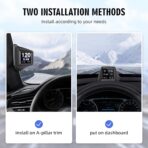 OBD2 Digital Speedometer Heads Up Display for Car OBD2 & GPS Dual System HUD Speedometer MPH Can be Installed on A-Pillar with RPM, Water Temp, Volt, 4 Alarms Only Works on Most 2008+ Sedan Cars - Image 4