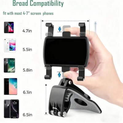 Universal Car Phone Holder Mount,360 Degrees Rotation Dashboard Phone Holder [Upgrade Clip Never Fall],car Phone Mount for iPhone,Samsung,Google,Nokia,and 4 to 7" Smartphones(1) - Image 5