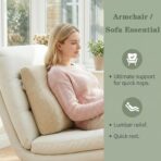 baibu Lumbar Support Pillow for Recliner, Large Memory Foam Dual-Layer Patent Design Back Support Cushion for Sofa & Gaming Chair, Ergonomic Lumbar Pillow with Machine Washable Cover, Beige - Image 3