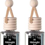 C&E Craft Co Hanging Car Air Freshener Diffuser 2 Pack, Long Lasting Fragrance Oil Car Freshener, Glass Bottle Auto Air Freshener, Made in USA (Midnight Ice)