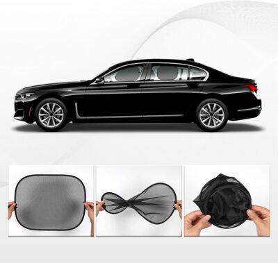 2Pack Car Window Shade for Baby Side & Back Windows Sunshades, Universal Cooling Mesh Screen Window Sun Shade for Passenger Kids Children Snap in Car, Provides Glare and UV Protection - Image 6