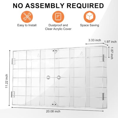Display Case for Hot Wheels Diecast Cars - Acrylic Showcase & Storage Organizer - No Assembly Required for Matchbox, Collectible Cars & Model Vehicles (1, 11“ x 20”) - Image 3