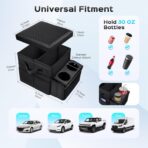Foldable Bench Seat Center Console, Car Armrest Organizer Box with 2 Large Cup Holders & Massive Storage, Universal Portable Trunk Console Arm Rest for Car/Truck/Van/SUV Rear Organizers Back Seat - Image 3