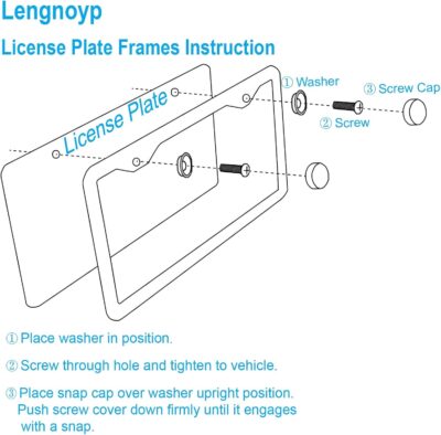 Solid Silver License Plate Frames 2 Pack, 2 Holes Rust-Proof License Plate Holder, Universal Car Stainless Steel License Plate Frame for Women & Man (Screws & Chrome Caps) by Lengnoyp - Image 6