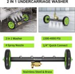 Undercarriage Pressure Washer Attachment 16 Inch Power Washer Water Broom with 4 Nozzles Dual-Function Pressure Washer Undercarriage Cleaner With 3 Pieces Extension Wand 4000 PSI - Image 2