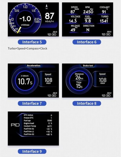 OBD2 Gauge Display, Heads up Display for Cars, Hud Digital Speedometer for Car - Image 4