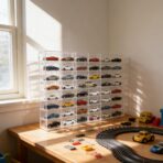 for 48 pcs 1/64 Scale Matchbox Wheels Toy Car Display Case Holds 48 Toy Cars Hot Storage Wall-Mounted Acrylic Organizer Stackable Clear Dustproof Display Box Container Shelf for Collectors - 6 Pack,8 - Image 8