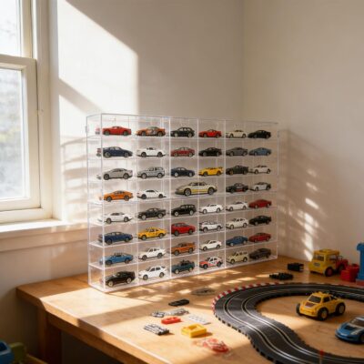 for 48 pcs 1/64 Scale Matchbox Wheels Toy Car Display Case Holds 48 Toy Cars Hot Storage Wall-Mounted Acrylic Organizer Stackable Clear Dustproof Display Box Container Shelf for Collectors - 6 Pack,8 - Image 8