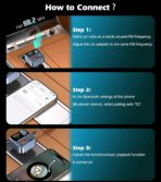 KAIY FM Transmitter Bluetooth Car Adapter, Car Radio Bluetooth Transmitter HandsFree Calling Music Player, FM Radio Adapter 42W Type-C Fast Charging, Support USB Drive - Image 9