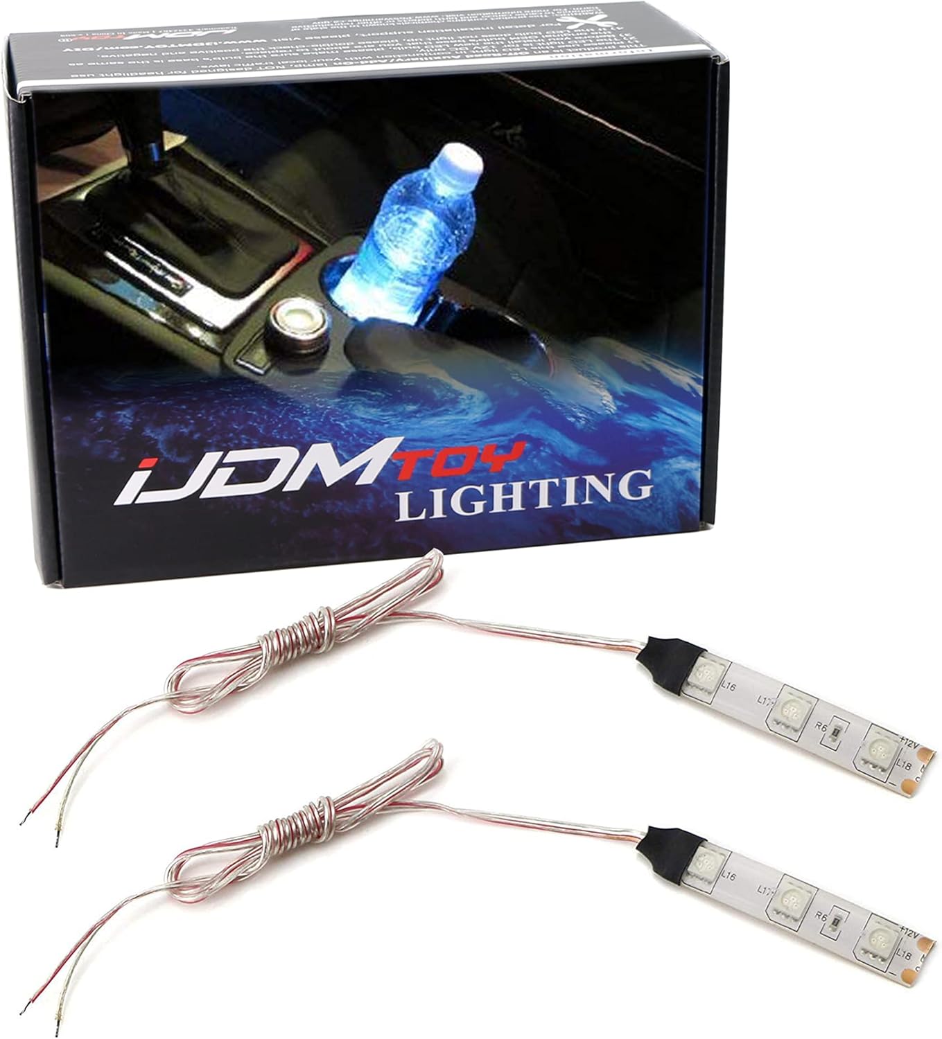 71hvKSEAkDL._AC_SL1500_.jpg iJDMTOY 3-SMD LED Cup Holder, Glove Box, Ashtray Accent Lighting Strip Lights, Xenon White - Image 1