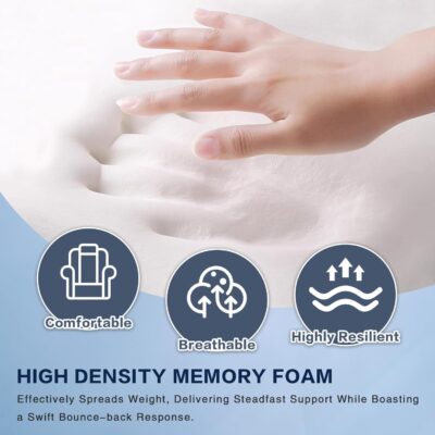 baibu Lumbar Support Pillow for Office Chair, Memory Foam Back Support Cushions Ergonomic Orthopedic Lumbar Pillow for Home, Office, Car, Dark Grey - Image 5