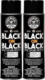 Chemical Guys Black On Black Trim Shine - 2 Pack,11 oz Each, Sprayable Dressing for Trim, Tires, Plastic & Vinyl High Gloss Finish, Dry-to-The-Touch, Easy Spray Application