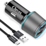 Rapid USB C Car Charger, Compatible for Samsung Galaxy S26/S25 Plus/Ultra/S24/S23/S22/S21/Note 20/10/S20/S10+/S9/A56/A36/A50/A70, Quick Charge 3.0 Dual USB 18W Fast Car Charger+ Type C Cable 3.3ft