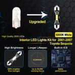 EASY EAGLE Interior Car Lights for Toyota-Sequoia-2001-2007: 18 Piece Kit White Light Bulbs - Super Bright 6000K + Install Tool - Image 4