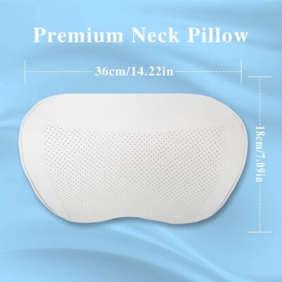 Car Headrest Pillow 100% Memory Foam, Breathable Removable Leather Cover, Premium Seat Support Head Neck Cushion for Driving Travel Home Office, White, 1 Pack - Image 8