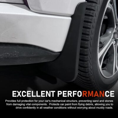 2 PCS Car Mud Flaps, Splash-Protection Auto Fender Flaps, All Weather Protector Universal Mud Guards, for Sedans and SUVs (Black, 7x9.8In) - Image 7