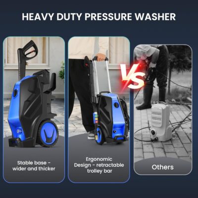 5000PSI 4.0GPM Heavy Duty Electric Pressure Washer with 33 FT Extension Hose, 4 Quick Connect Nozzles and Foam Cannon for Cars/Fences/Driveways/Patios/Home Cleaning, Blue - Image 5
