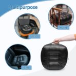 YOUFI Leather Seat Cushion Extra-Thick Booster for Office Chair to Rise Height - Full Filling for Support - with Breathable Cover, Handle and Buckle - Relieves Back Pain – 18"x16"x6" (Black) - Image 8