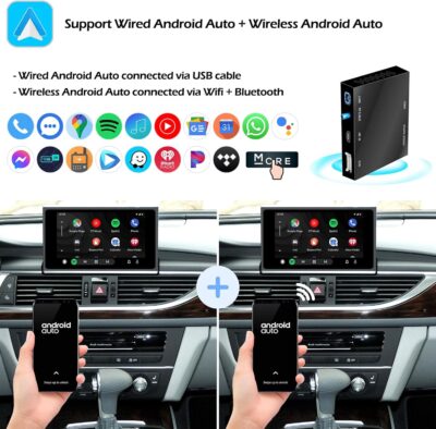 Wireless CarPlay Android Auto Mirroring Upgrade Retrofit Kit, USB Stick Playback, Compatible with Audi A6 A7 C7 2012-2015 with MMI 3G+ Version - Image 4